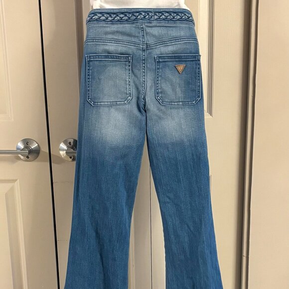 GUESS High Rise Braided Waist Flare Jeans – Vintage 70s Style Sz. 26 - Picture 5 of 12
